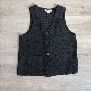 Vintage Black Knit Sweater vest Made in USA